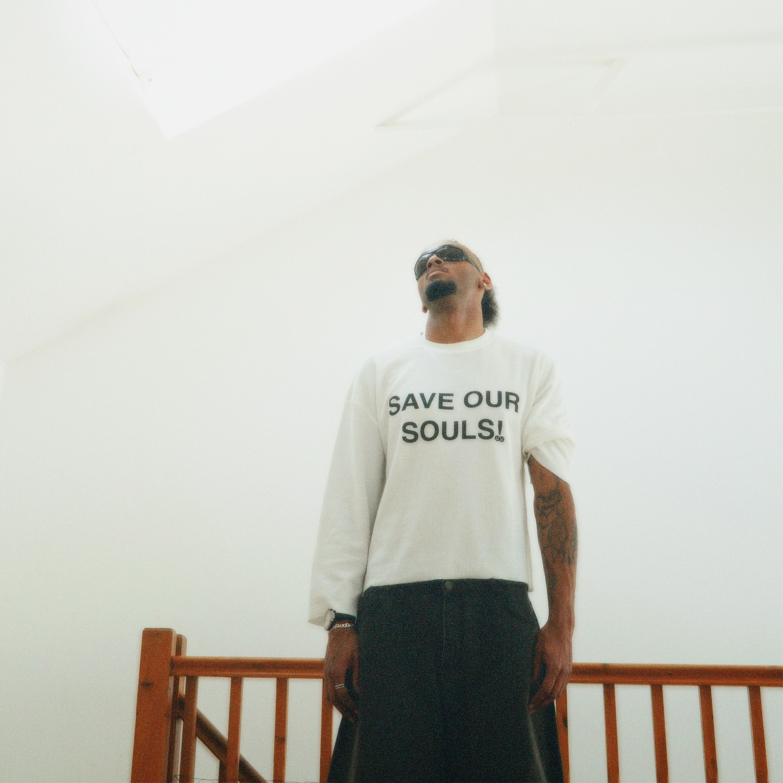 Unisex Waffle Raw Edge T-Shirt