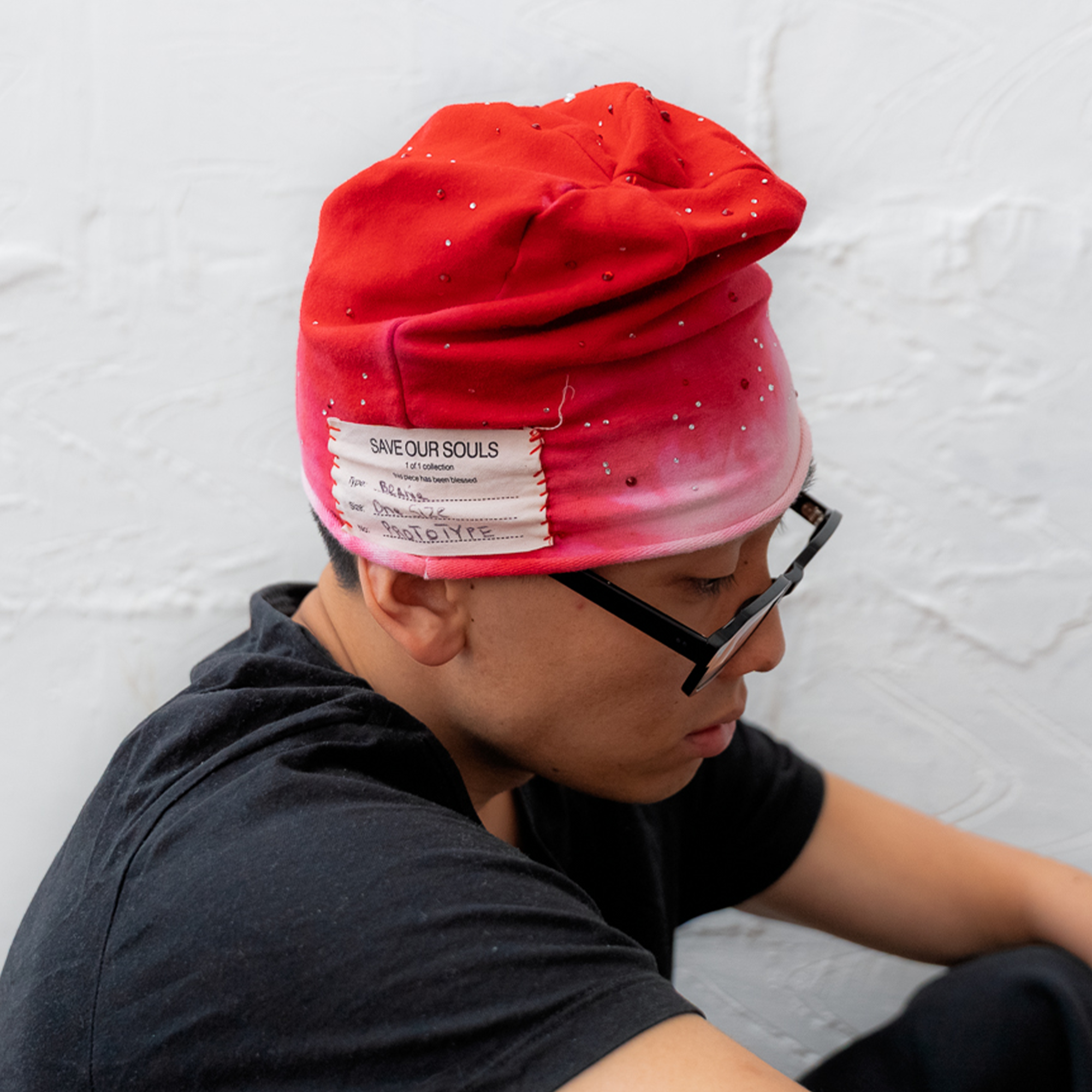 Faded Rhinestone Beanie